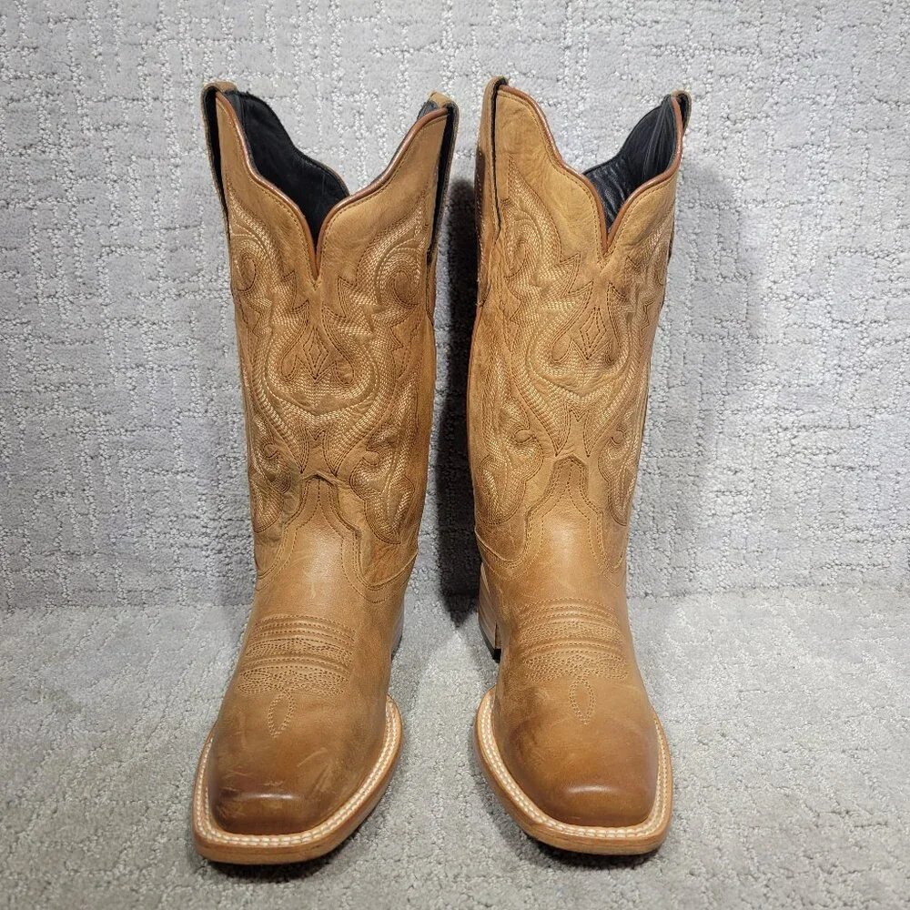 J.B. Dillon Resrve JBRP2308 Womens Size 6.5C Brown Leather Mid Calf Western Boot - Picture 2 of 11